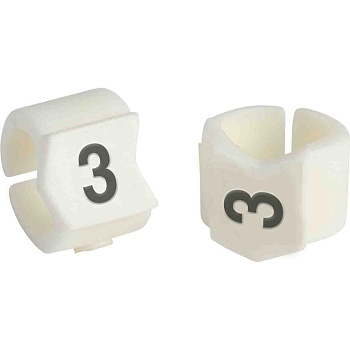 brd133403 - SCN-23-3 клипсы белые, 50шт/упак, для провода 5,9-8,5мм диаметра, легенда 3