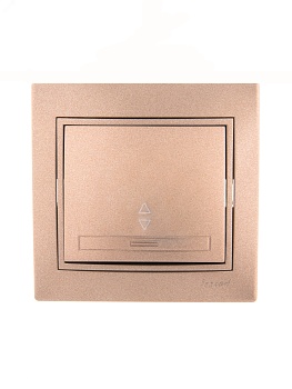 Переключатель проходной 1-кл. СП Mira 10А со вставкой свет. корич. перламутр. 701-3131-105