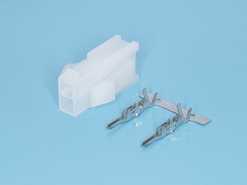 MF-2M - Разъем питания (с контактами) Mini-Fit, 2pin, вилка на кабель, шаг 4,2мм