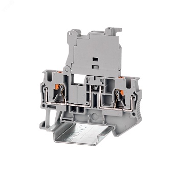 Клемма для предохранителя, зажим push-in, 2 точки подключения, 4 кв.мм, серая VPR-4-HESI