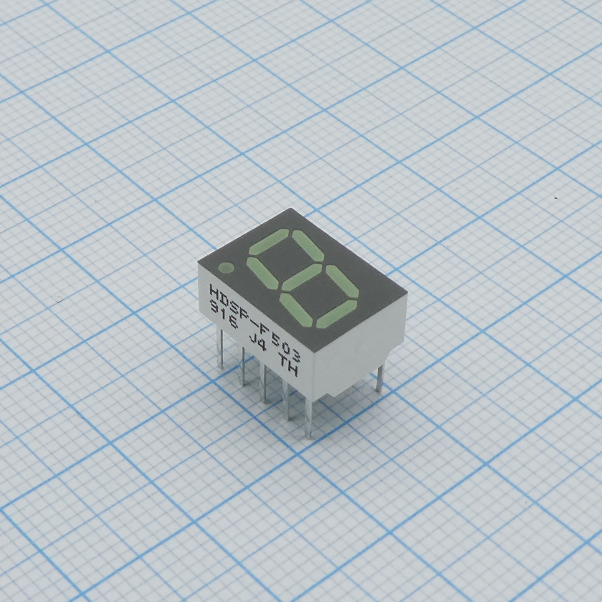 HDSP-F503 - 1 разрядный индикатор 10,16мм/зеленый/571нм/1-3,5мкд/ОК
