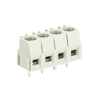 Клемма Wiecon 8292 / 4 OB - Клемма на печатную плату, подвод кабеля сбоку, 4 полюса, шаг: 5,08 мм, винтовая фиксация провода, без маркировки, 300V, 10A, цвет: серый, серия 8192