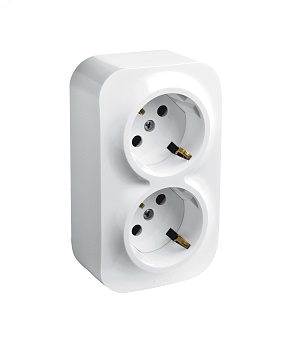 Розетка 2-м ОП Quteo 16А IP20 250В 2х2P+E с заземл. защ. шторки бел. Leg 782237