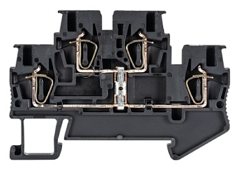 Клемма сдв. WKF 1,5 E2/VB/35 - Этажная клемма, тип фиксации провода: пружинный, номинальное сечение: 1,5 мм кв., 17,5A, 500V, ширина: 4 мм, цвет: черный, тип монтажа: DIN 35