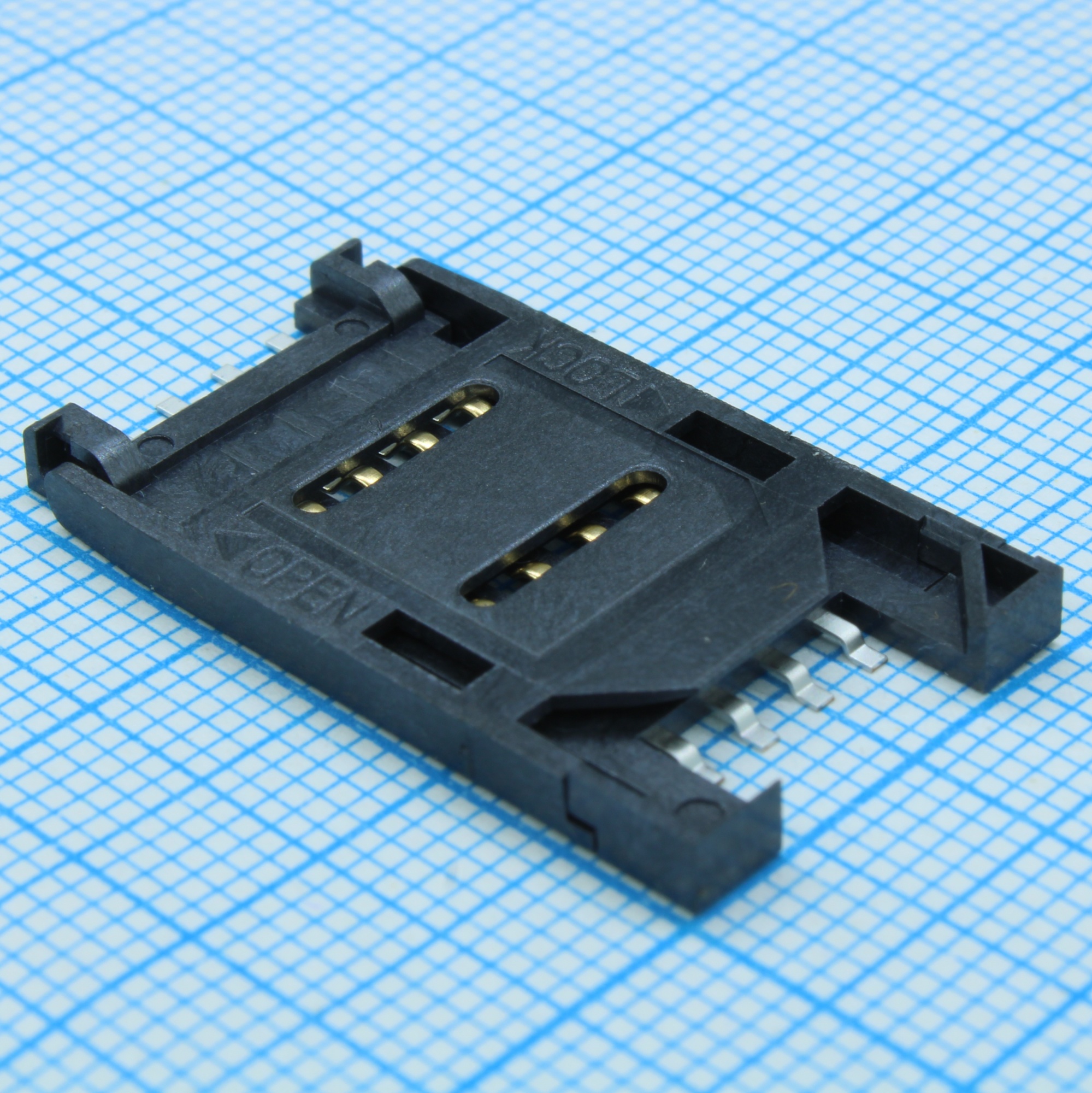 DS1138-09-08SS0BSR - Слот SIM карты 8 контактов шаг 2.54мм, SMT, H=2.5мм