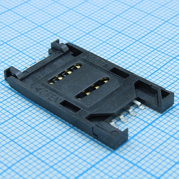 DS1138-09-08SS0BSR - Слот SIM карты 8 контактов шаг 2.54мм, SMT, H=2.5мм