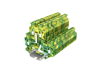 Заземляющая клемма TUD2.5-2-PE - Заземляющая этажная клемма тип фиксации провода: винтовой, номинальное сечение: 2,5 мм кв., ширина: 5,2 мм, цвет: желто-зеленый, тип монтажа: DIN 35