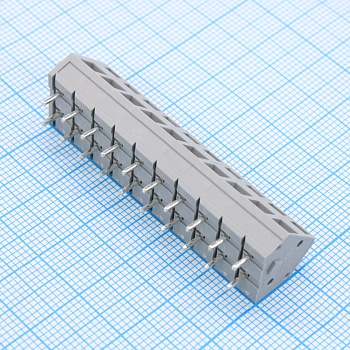 GT245-5.0-10P-11-00 - Нажимной безвинтовой клеммный блок 10 контактов. Зажим типа зажимная клеть. Серия GT245-5.0