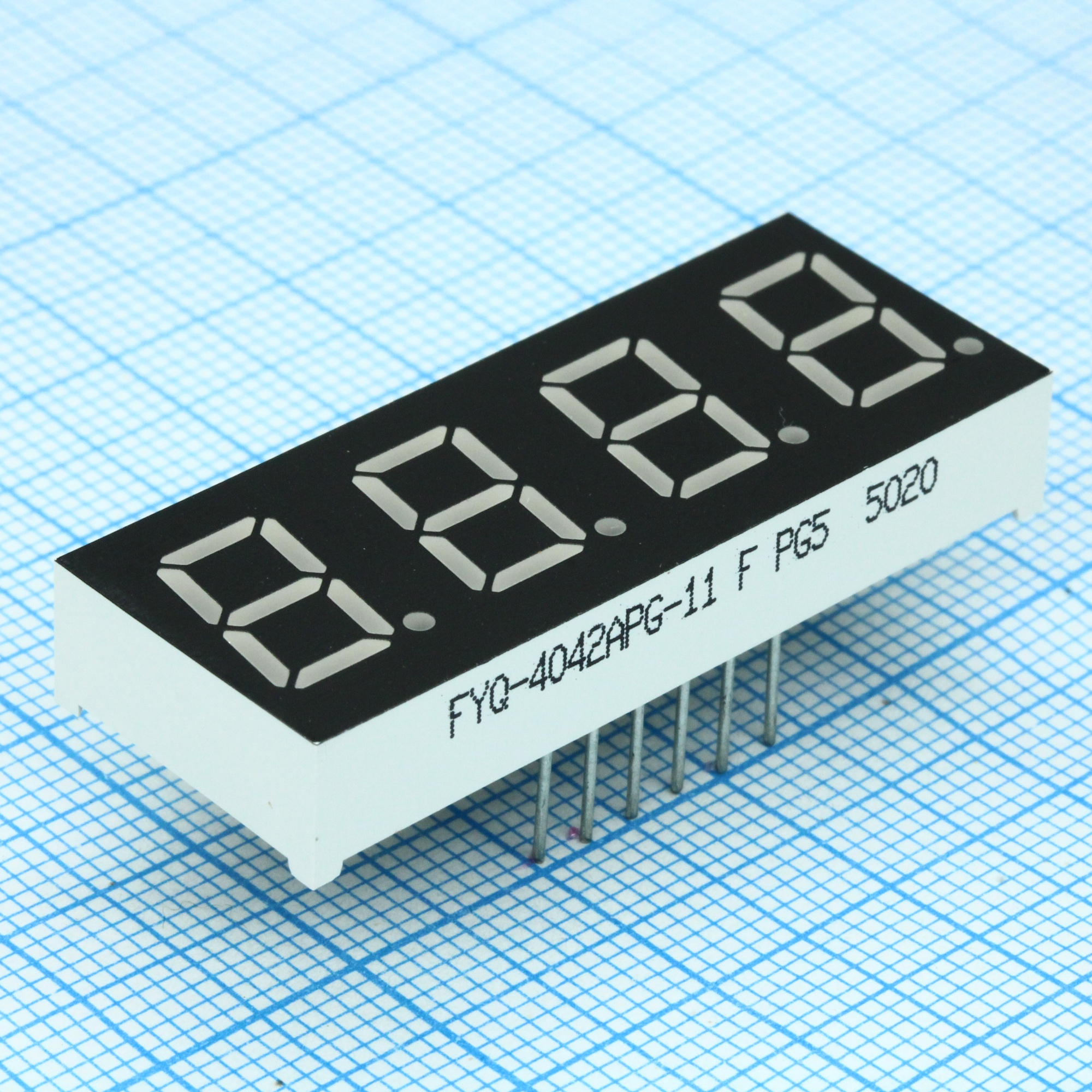FYQ-4042APG-11 - 4-х разрядный индикатор 10,16мм/зеленый/520нм/260-310мкд/ОК