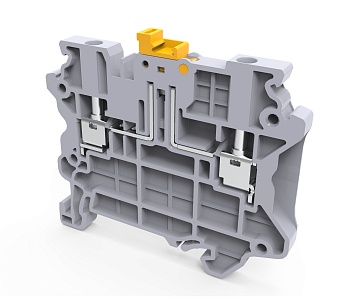 Клемма с ножевым размыкателем CYK2.5N - Клемма с ножевым размыкателем, тип фиксации провода: винтовой, номинальное сечение: 2,5 мм кв., 20A, 500V, ширина: 5 мм, цвет: серый, тип монтажа: DIN 35