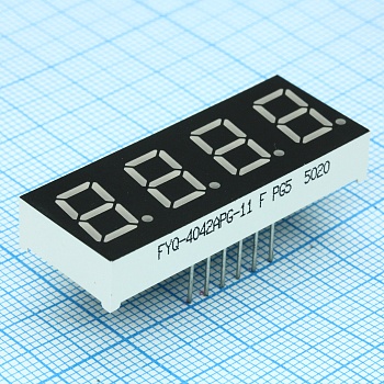 FYQ-4042APG-11 - 4-х разрядный индикатор 10,16мм/зеленый/520нм/260-310мкд/ОК