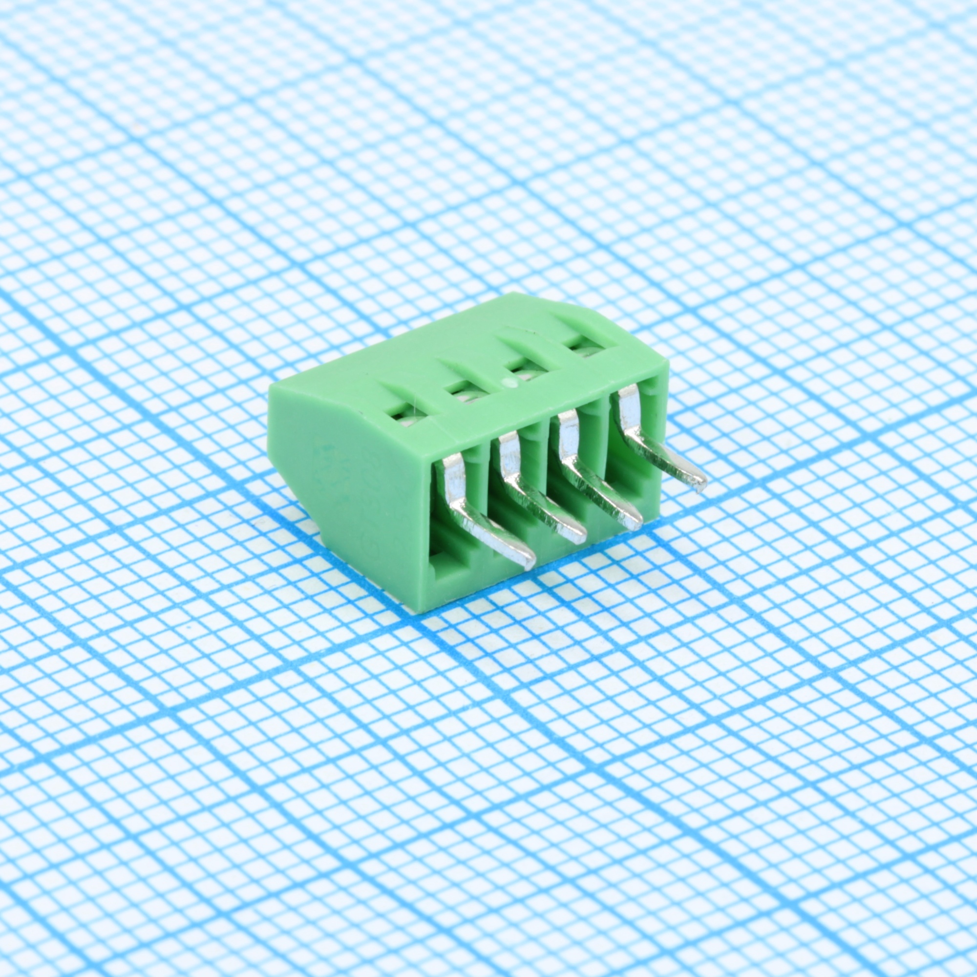 GT308-2.54-04P-14-00 - Винтовой клеммный блок c рельефной обоймой, 4 контакта. Серия GT308-2.54