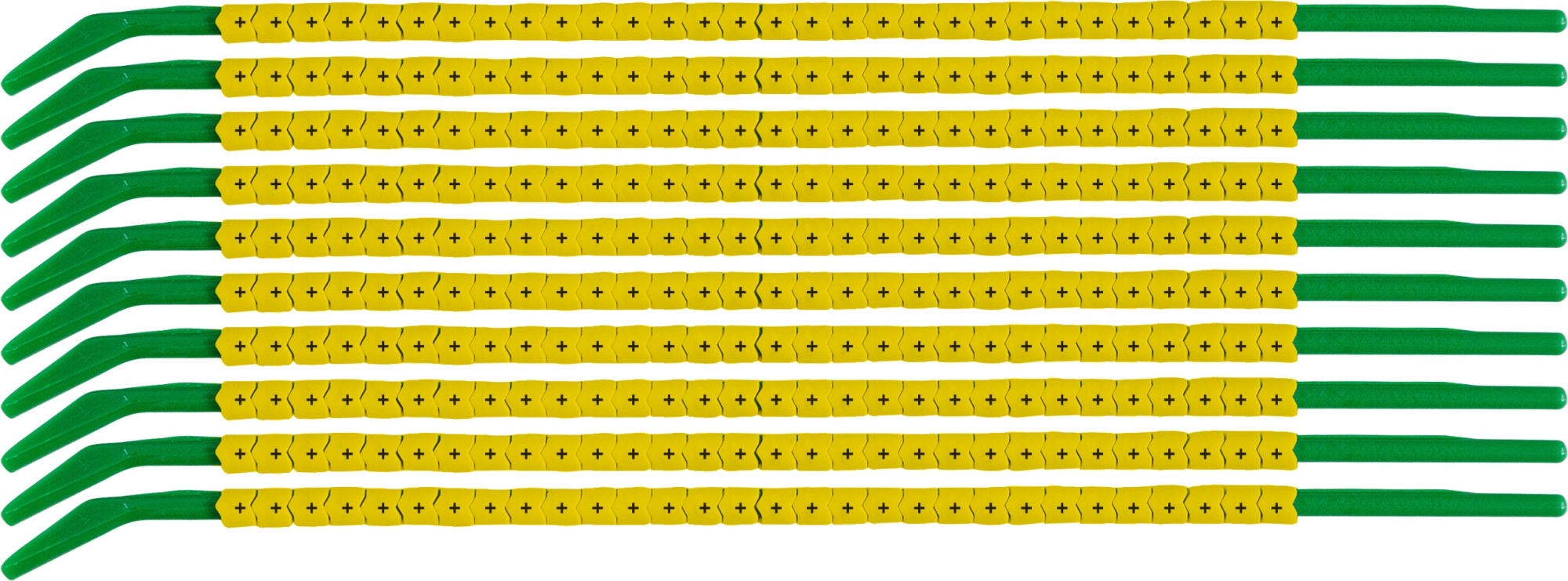 brd333187 - SCNG-09-PLUS клипсы жёлтые, 300шт/упак, для провода 2,5-3,0мм диаметра, легенда + (плюс)