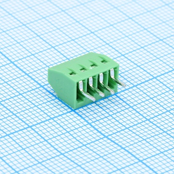 GT308-2.54-04P-14-00 - Винтовой клеммный блок c рельефной обоймой, 4 контакта. Серия GT308-2.54