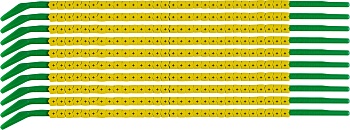 brd333187 - SCNG-09-PLUS клипсы жёлтые, 300шт/упак, для провода 2,5-3,0мм диаметра, легенда + (плюс)