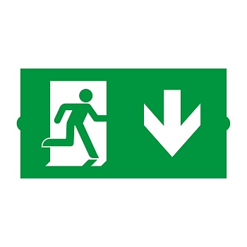 Пиктограмма EMGP-DIRECT-DOWN (Вниз) 046670 - Пиктограмма "Стрелка вниз" для аварийных панелей серии EMG-DIRECT. Нужно 2 пиктограммы для полной комплектации.