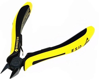 3-657-15 - Антистатические бокорезы серии Euroline с двухцветным эргономичным упругим покрытием рукояток из антискользящей резины, для мягкого провода до 1,0 мм, прямые губки, плоский срез, длина 125 мм