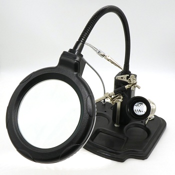 Линза х 3  ZD-10Y - держатель третья рука, d90mm,16 LED