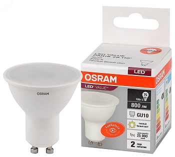 Лампа светодиодная LED Value LVPAR1675 10SW/830 10Вт GU10 230В 10х1RU OSRAM 4058075581722