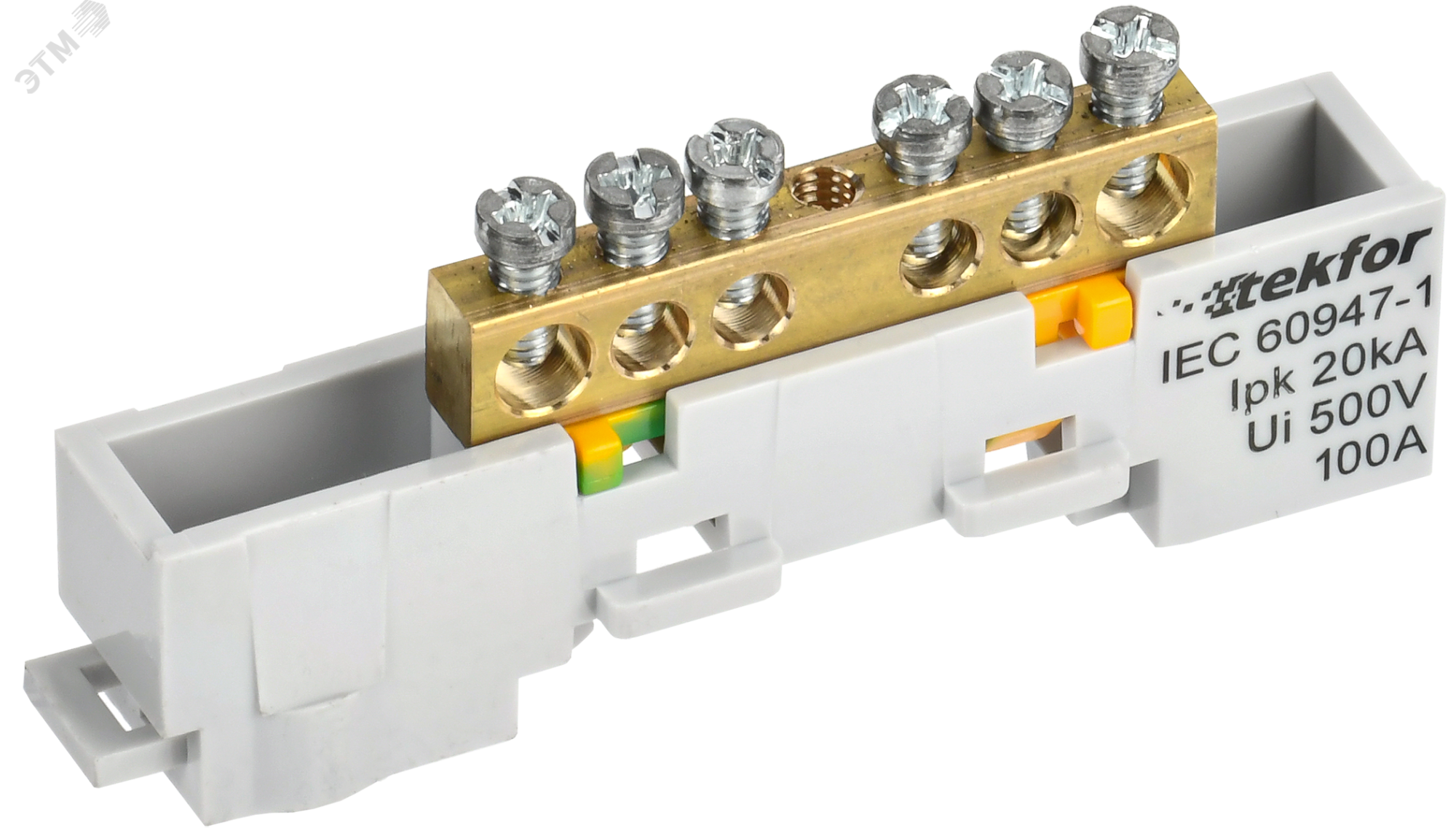 TEKFOR Шина PE земля неизолированная на универсальном держателе 6х9-6-Ж IEK TF-NN10-06-DL-K05