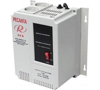 Стабилизатор напряжения АСН-2000 Н/1-Ц Lux 1ф 2кВт IP20 настен. релейный с двумя розетками 63/6/15