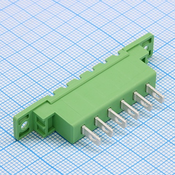 5EHDKPM-06P - Разъем клеммный (вилка) на панель, под пайку 6 контактов
