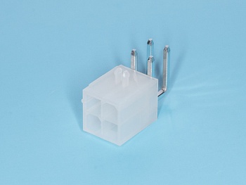 MF-4MRA - Разъем питания (с контактами) Mini-Fit, 4pin, вилка на плату угловая, шаг 4,2мм