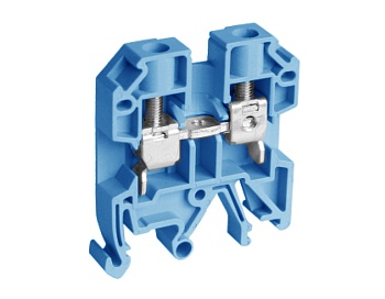 Проходная клемма USK-6N(BU) - Проходная клемма, тип фиксации провода: винтовой, номинальное сечение: 6 мм кв., 41A, 800V, ширина: 8 мм, цвет: синий, тип монтажа: DIN 35