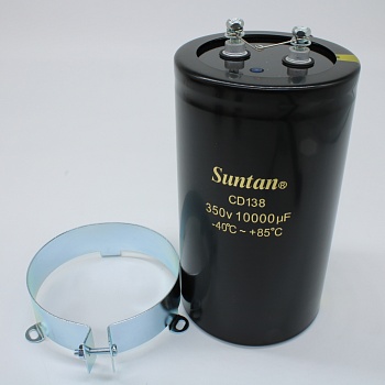 TS13DZ2V103MSB000R - Алюминиевый электролитический конденсатор 350В 10000мкФ ±20% (90х157)мм выводы под винт 0.011Ом 32100мА 12000час 85°С