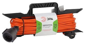 Удлинитель-шнур на рамке 1х20м без заземл. 10А IP20 UFx-1-2х1.0-20m ПВС 2х1 Б0043040