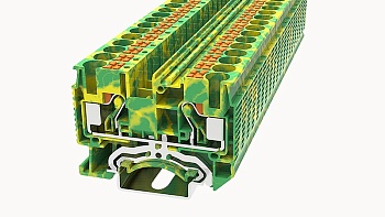 Заземляющая клемма DS6-PE-01P-1C - Заземляющая клемма, тип фиксации провода: Push-in, номинальное сечение: 6 мм кв., ширина: 8,2 мм, цвет: желто-зеленый, тип монтажа: DIN35