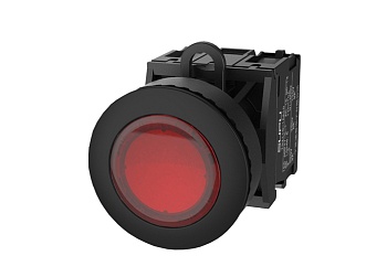 Кнопка выпуклая (красная) TS2537-0BM10-S20 - Кнопка круглая выпуклая, без блокировки, LED AC 220V, утопленное пластиковое переднее кольцо, с мгновенным нажатием, с контактной группой 2NO, диаметр головки кнопки 36 мм, диаметр посадочного отверстия: 22 мм,