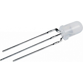 L-59EGW-CA - Светодиод 5мм/красный/625нм/3-5мкд - зеленый/568нм/2-5мкд/белый матовый/60°