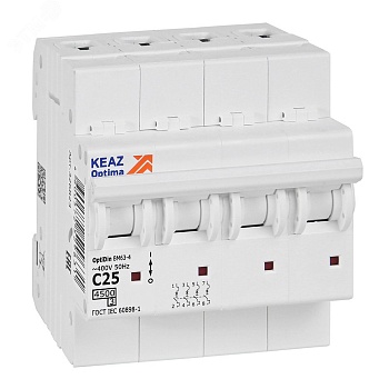 Выключатель автоматический модульный OptiDin BM63-4C25-4,5-УХЛ3