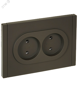 Розетка 2-м СП FORTE&PIANO FP326 10А без заземл. без защ. шторок безвинт. крепл. сер. IEK FP-R20-10-1-K03