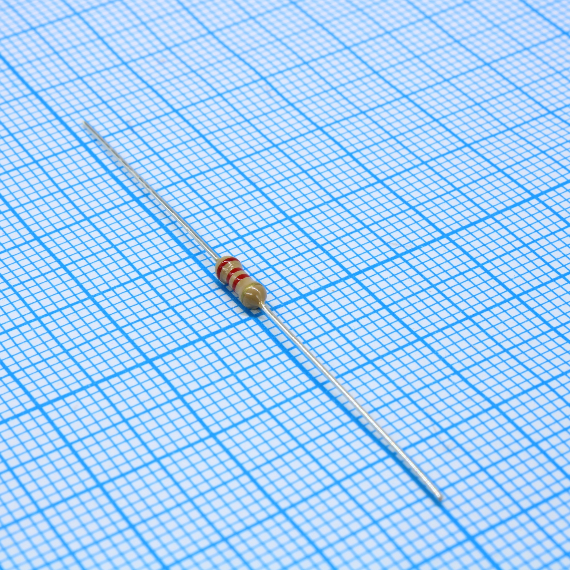 CF252K2JTB050 - Резистор углеродистый 0.25Вт 2.2кОм ±5% ТКС -350ppm/°C....500ppm/°C