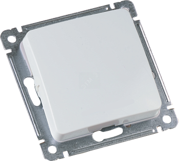 Выключатель одноклавишный, скрытый, белый 10Ав рамку ВС10-411