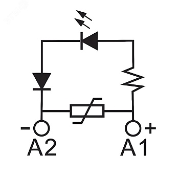 Модуль индикации и защиты, LED зел-ный+Варистор (A1+), 24V AC/DC IMD-LV1G