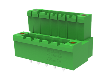 Вилочный разъем на плату MC-DPAB5.08V32-F-0001 - Вилочный разъем, вертикальный, 2 этажа, на плату, шаг: 5.08 мм, 32х2 полюса, фиксация на плате пайкой, исполнение: с монтажными фланцами, 160V, 8A, цвет: зеленый Вилочный разъем на плату MC-DPAB5.08V32-F-0001 - Вилочный разъем, вертикальный, 2 этажа, на плату, шаг: 5.08 мм, 32х2 полюса, фиксация на плате пайкой, исполнение: с монтажными фланцами, 160V, 8A, цвет: зеленый