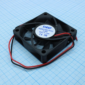 RQD 6015MS 24VDC - Вентилятор 24В 60x60х15мм, 4900 об/мин., 39м3/час, 28.5дБ, подшипник скольжения, тип вывода - провод