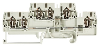 Клемма этажн. WKFN 2,5 E1/2/35 - Этажная клемма, 2х3 точки подключения, тип фиксации провода: пружинный, номинальное сечение: 2,5 мм кв., 22A, 500V, ширина: 5 мм, цвет: серый, тип монтажа: DIN 35