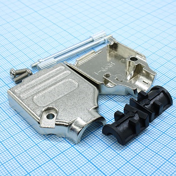 L-KLS1-DBA-09P-L - Кожух для разъема D-Sub 9pin с удлиненными винтами, металлический