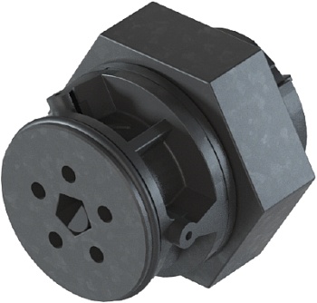 Разъем RST08i5 S B1 M02H SW - Розеточный разъем в панель М16,6, IP68(69k), 5 полюсов, цвет: черный, номинальные характеристики: 250V/400V 8A, серия gesis RST MICRO