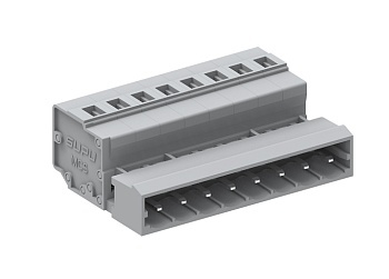 Вилочный разъем на кабель 450422 - Вилочный разъем, прямой, на кабель, шаг: 5.0 мм, 22 полюса, фиксация провода пружинная, исполнение: стандартное, 320V, 12A, цвет: серый