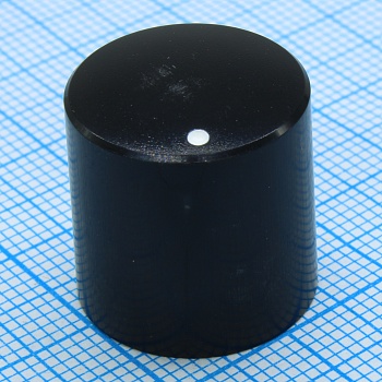 41028-2 - Ручка пластик, на вал 6мм, насечка, d=17.5мм, h=18мм