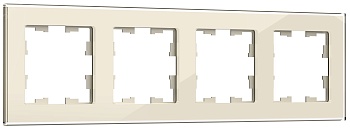 Рамка 4-м BRITE РУ-4-2-БрВа стекло ванильн. BR-M42-G-K10