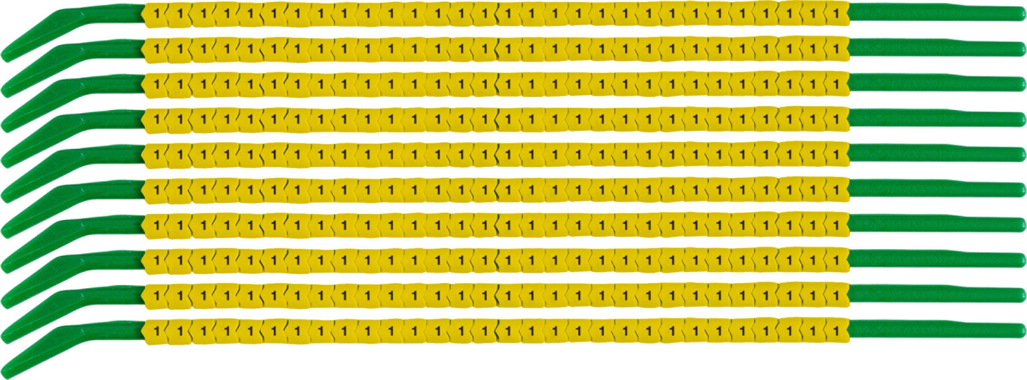brd333151 - SCNG-09-1 клипсы жёлтые, 300шт/упак, для провода 2,5-3,0мм диаметра, легенда 1