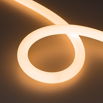 Лента герметичная MOONLIGHT-TOP-FP-X1088-D25mm 24V Warm2300 (20 W/m, IP65, 5m, wire x1) 038865 - Гибкая герметичная лента (неон серии MOONLIGHT), сечение 25х25 мм. Светодиоды CSP 1088 шт/м. Цвет свечения ТЕПЛЫЙ БЕЛЫЙ (2300 К), индекс цветопередачи CRI>90,