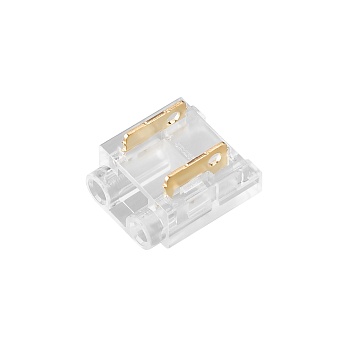 Коннектор COB-MONO-10mm-2pin-STW 046945 - Одиночный коннектор для соединения 2-х отрезков открытых светодиодных одноцветных лент COB шириной 10 мм. Материал - прозрачный пластик. Обеспечивает соединение без видимых разрывов. Максимальный допустимый ток 3 