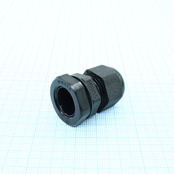 Кабельный ввод M18-B - Кабельный ввод, M18х1,5, диапазон зажимаемых проводников: 5 - 10 мм, SW 22 мм, пластик, черный